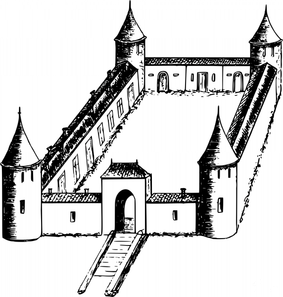 Vintage Castle coloring page image