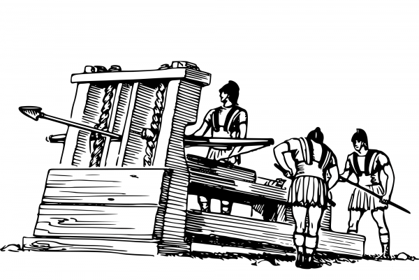 Vintage Catapult coloring page image