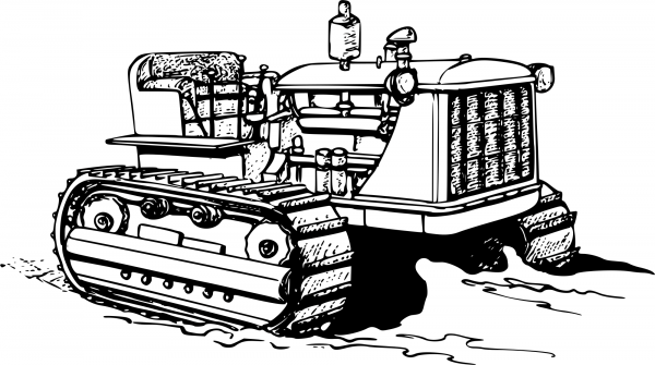 Vintage Caterpillar Tractor coloring page image