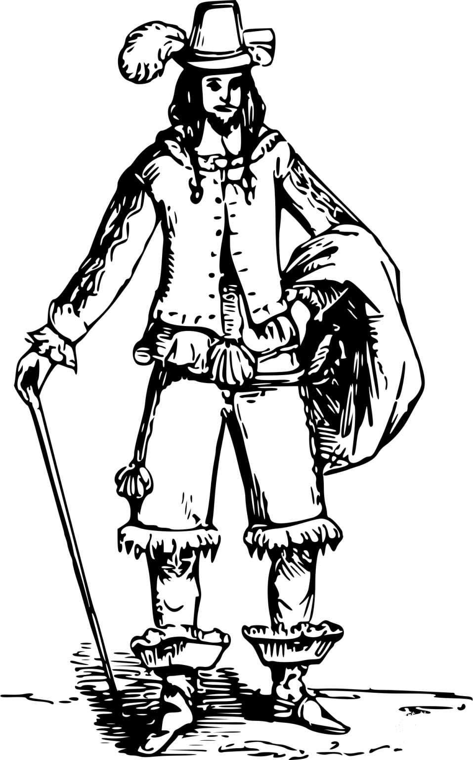 Vintage Cavalier coloring page - ColouringPages