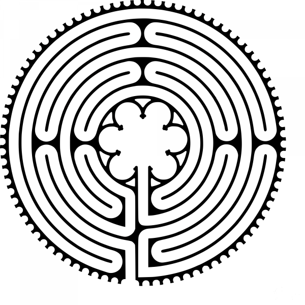 Vintage Chartres Cathedral Labyrinth coloring page image