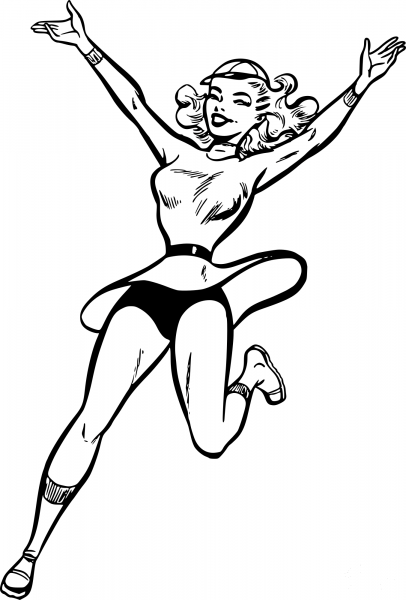 Vintage Cheerleader coloring page image