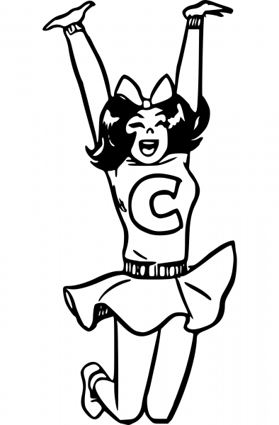 Vintage Cheerleader coloring page image