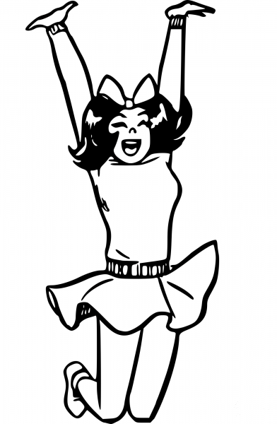 Vintage Cheerleader coloring page image