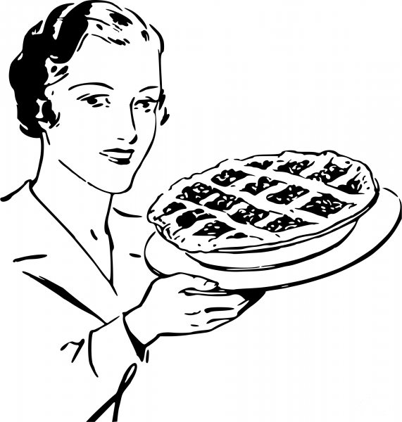 Vintage Cherry Pie coloring page image
