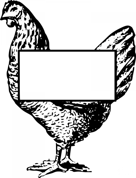 Vintage Chicken Frame coloring page image