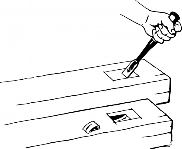 Vintage Chisel on Wood coloring page image