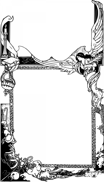 Vintage Christian Christmas Frame coloring page image