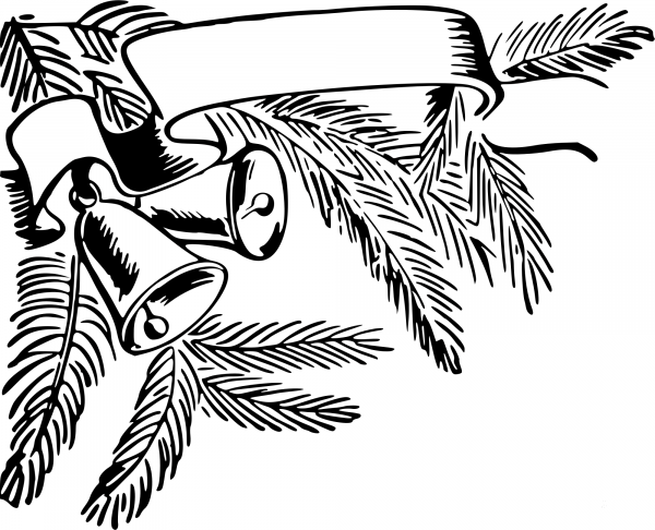 Vintage Christmas Banner coloring page image