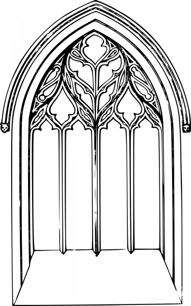 Vintage Church Window coloring page image