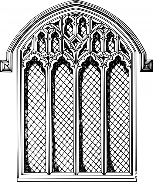 Vintage Church Window coloring page image