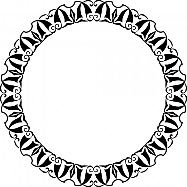 Vintage Circular Frame coloring page image