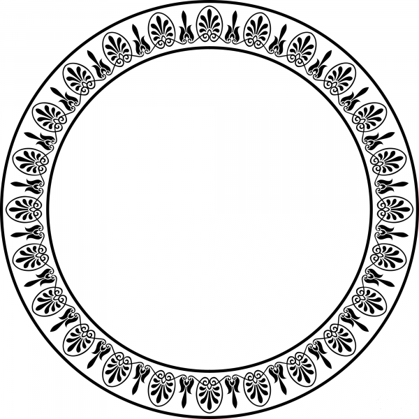 Vintage Circular Greek Arabesque Frame coloring page image
