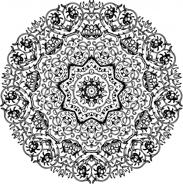 Vintage Circular Ornament coloring page image