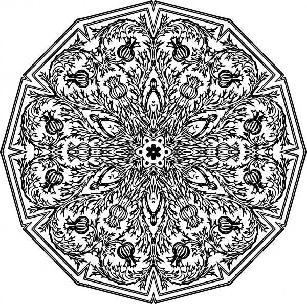 Vintage Circular Ornament coloring page image