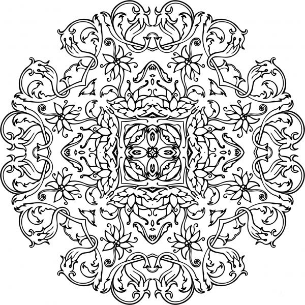 Vintage Circular Ornament coloring page image