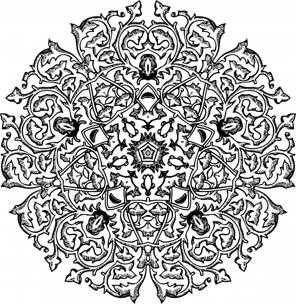 Vintage Circular Ornament coloring page image