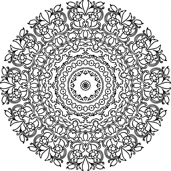 Vintage Circular Ornament coloring page image