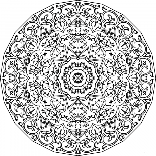 Vintage Circular Ornament coloring page image