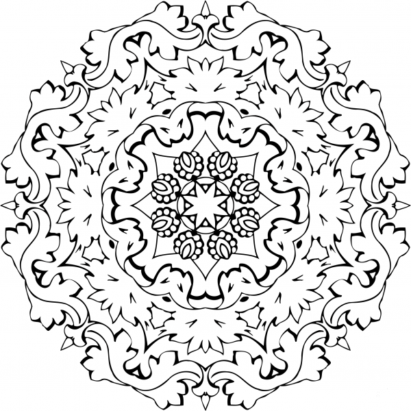 Vintage Circular Ornament coloring page image