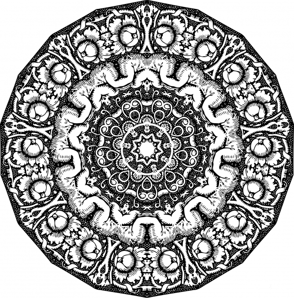 Vintage Circular Ornament coloring page image