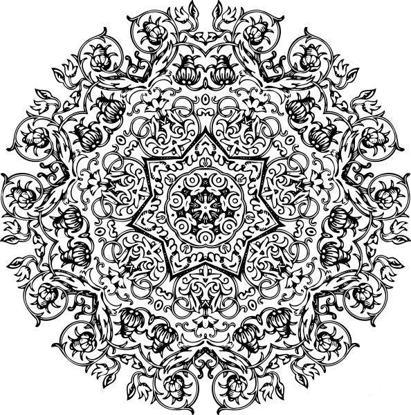 Vintage Circular Ornament coloring page image