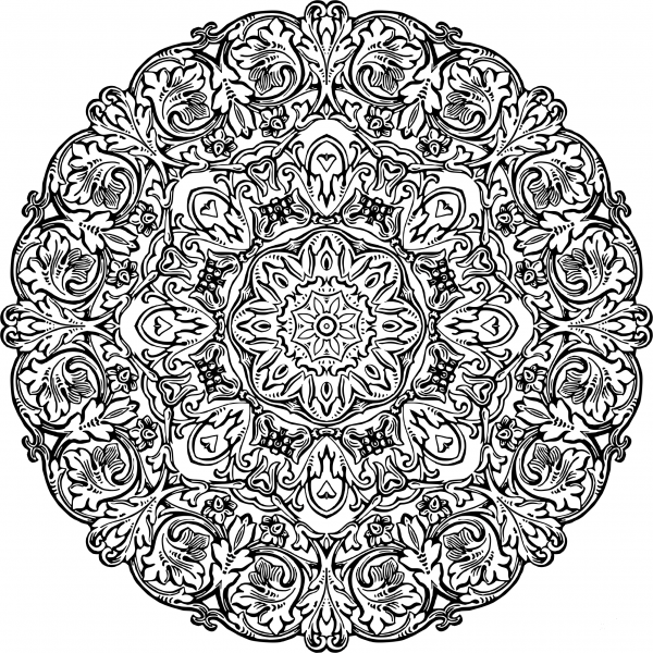 Vintage Circular Ornament coloring page image