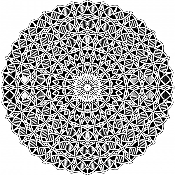 Vintage Circular Ornament coloring page image