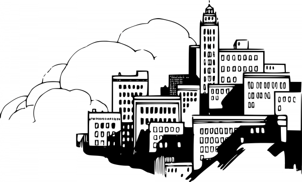 Vintage City View coloring page image