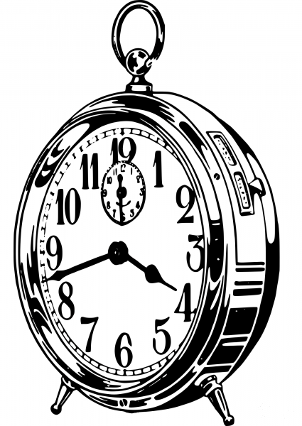 Vintage Classic Alarm Clock coloring page image