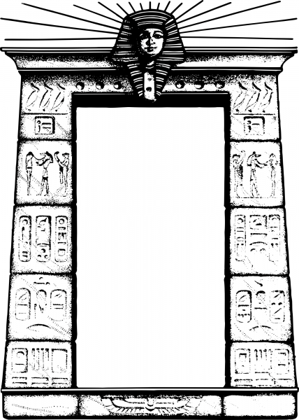 Vintage Classic Egptian Frame coloring page image