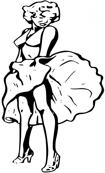 Vintage Classic Marylin Monroe coloring page image