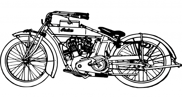 Vintage Classic Motorbike coloring page image