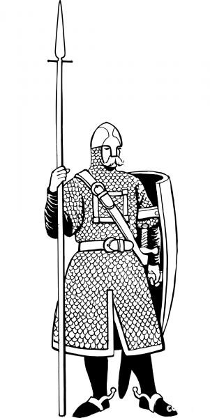 Vintage Coat of Mail coloring page image