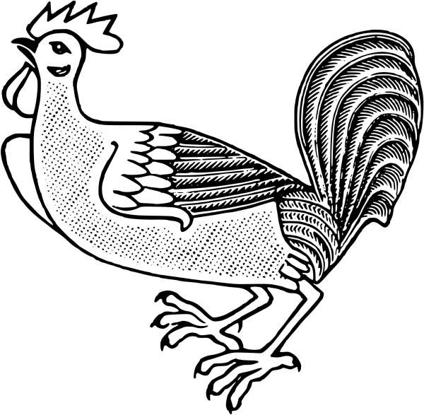 Vintage Cockeral coloring page image