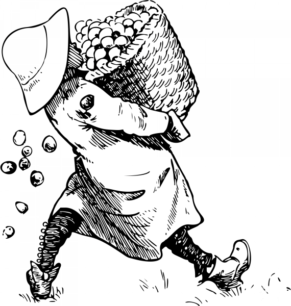 Vintage Collecting Eggs coloring page image