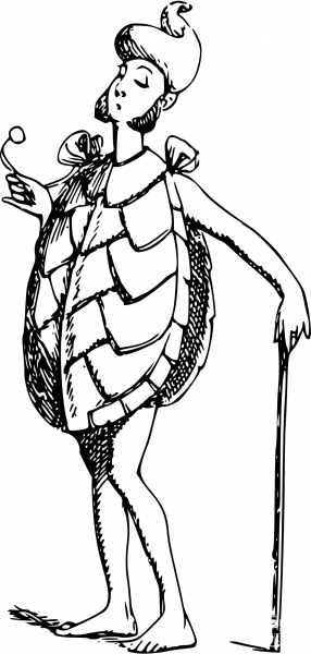 Vintage Comic Character – Actor with a Stick coloring page image