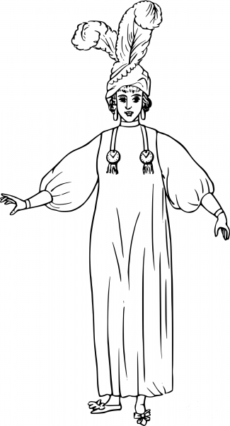 Vintage Comic Character – Actress at Premiere coloring page image