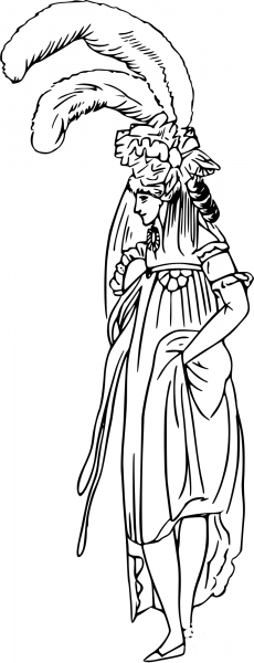 Vintage Comic Character – Actress at Premiere coloring page image