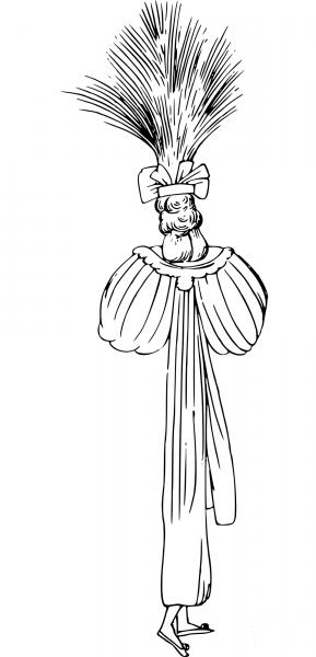 Vintage Comic Character – Actress in a Hat coloring page image