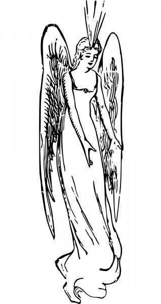 Vintage Comic Character – Actress Playing Angel coloring page image