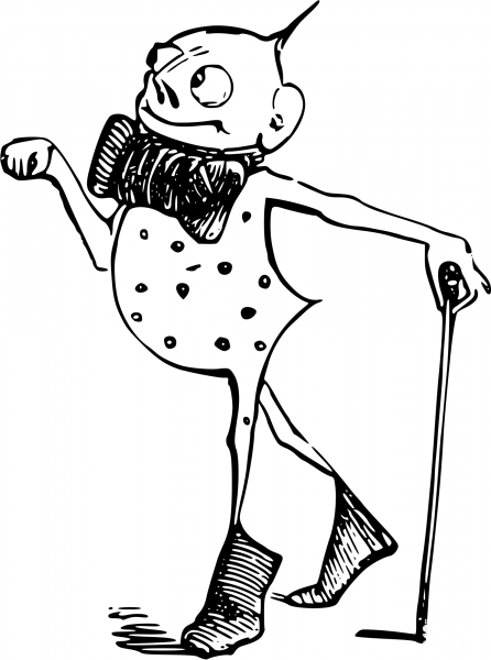 Vintage Comic Character – Alien with a Stick coloring page image