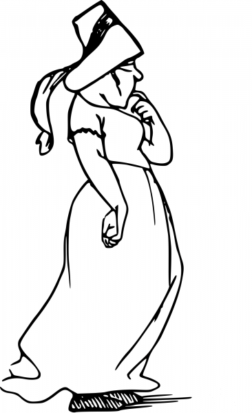Vintage Comic Character – Amish Woman coloring page image