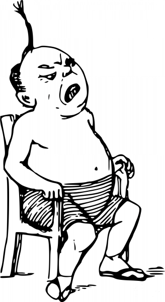 Vintage Comic Character – Angry Asian Man coloring page image