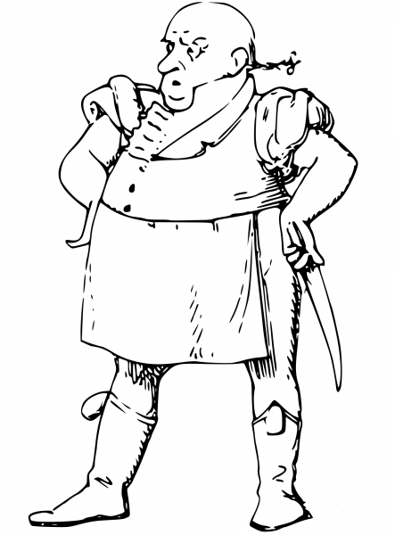 Vintage Comic Character – Angry General coloring page image