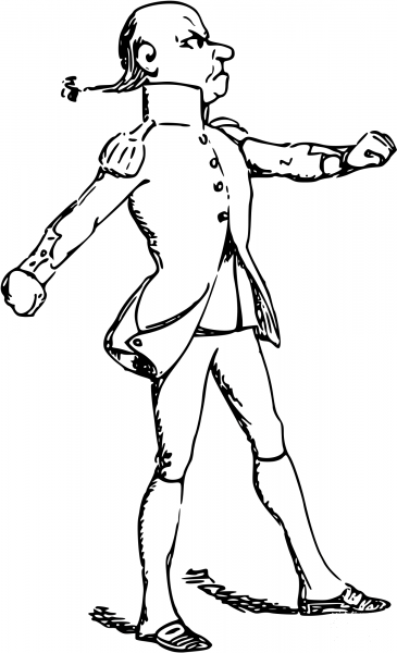 Vintage Comic Character – Angry General coloring page image