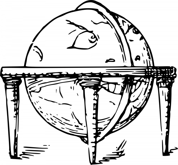 Vintage Comic Character – Angry Globe coloring page image