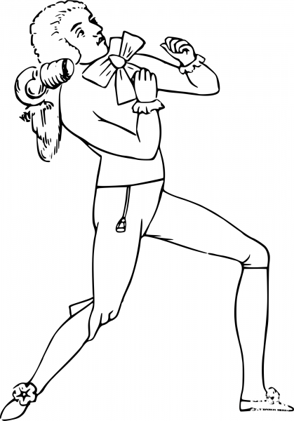 Vintage Comic Character – Aristocrat in a Fist Fight coloring page image