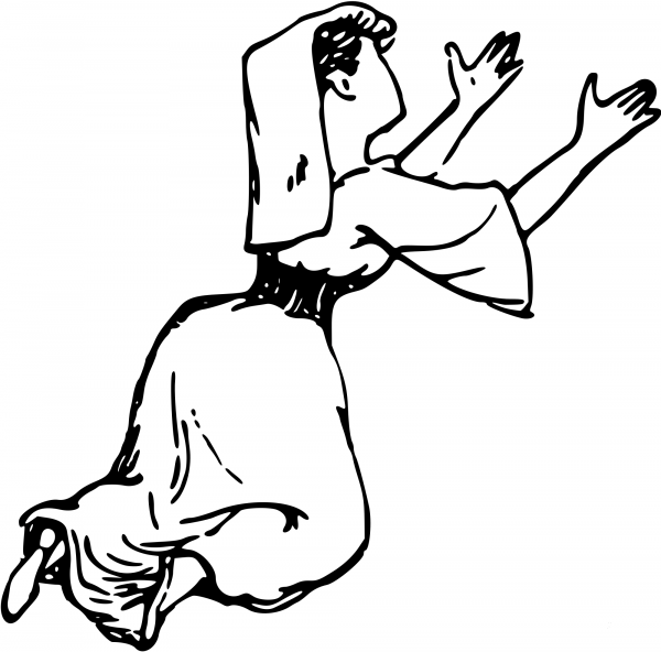 Vintage Comic Character – Bagging Lady coloring page image