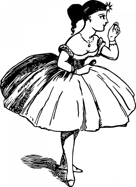Vintage Comic Character – Ballerine coloring page image